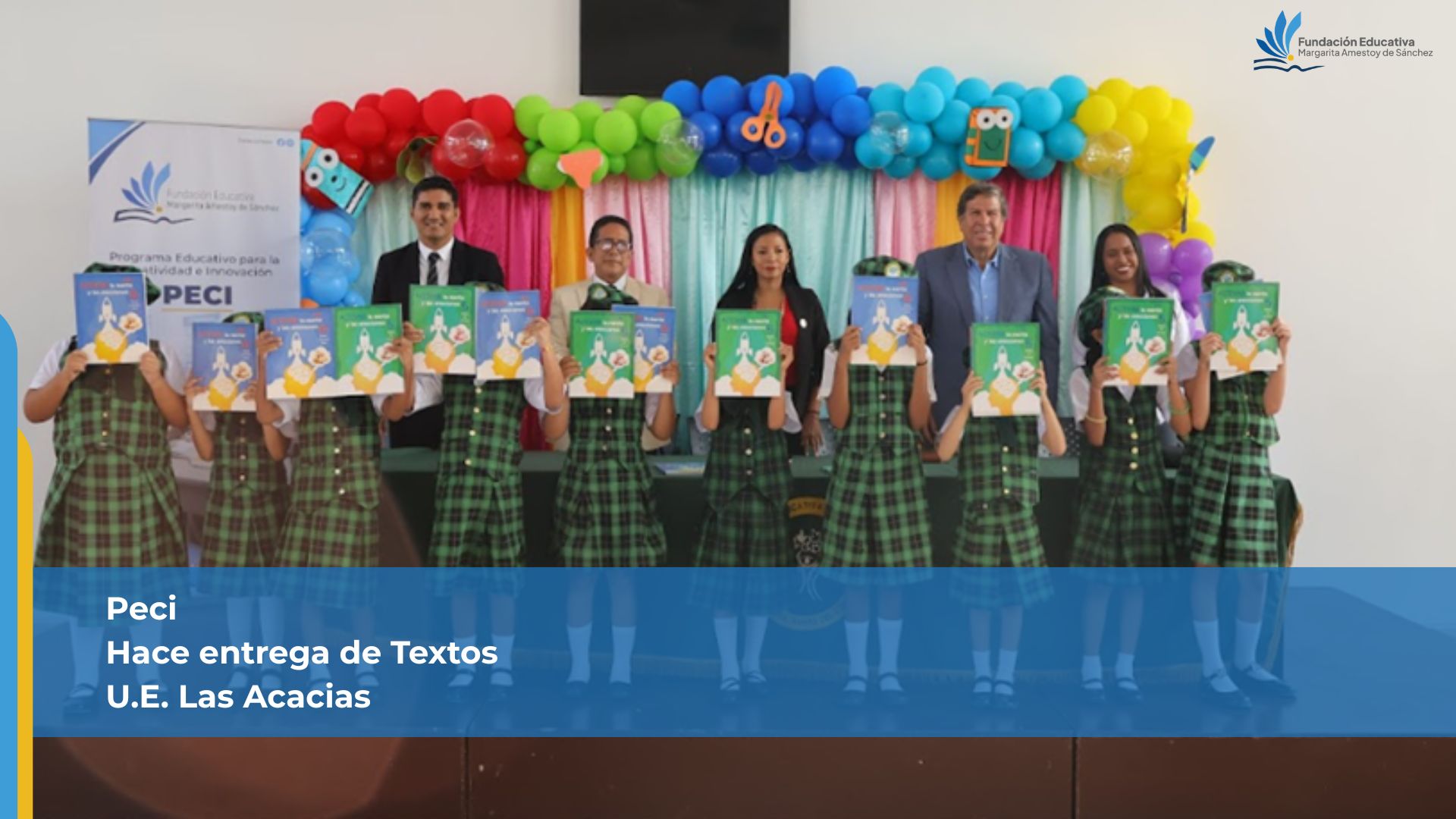PECI fortalece la educación pública con la entrega de textos en la Unidad Educativa Las Acacias